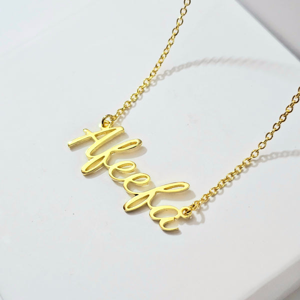 18K Gold Plated Single Name Necklace in English