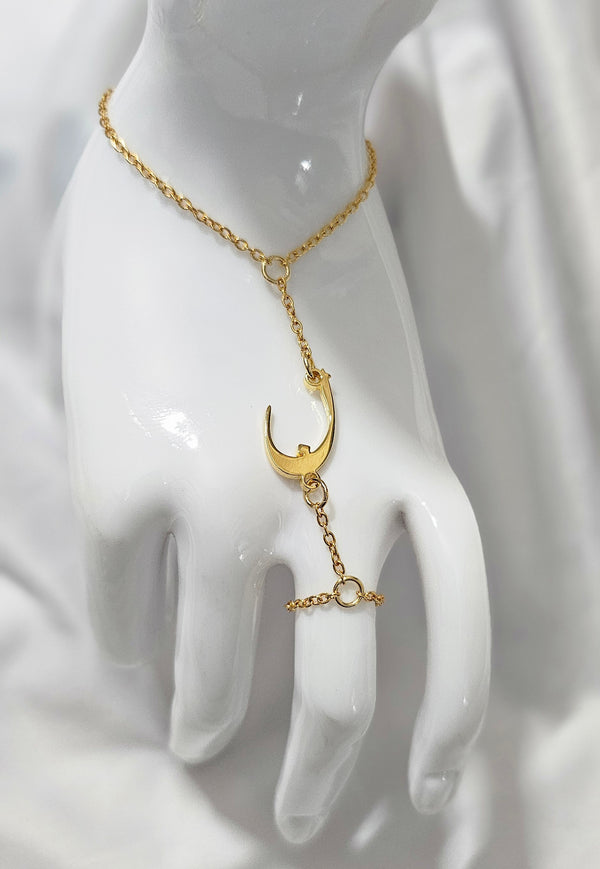Name initial Hand chain - 18k gold plated - Silver plated